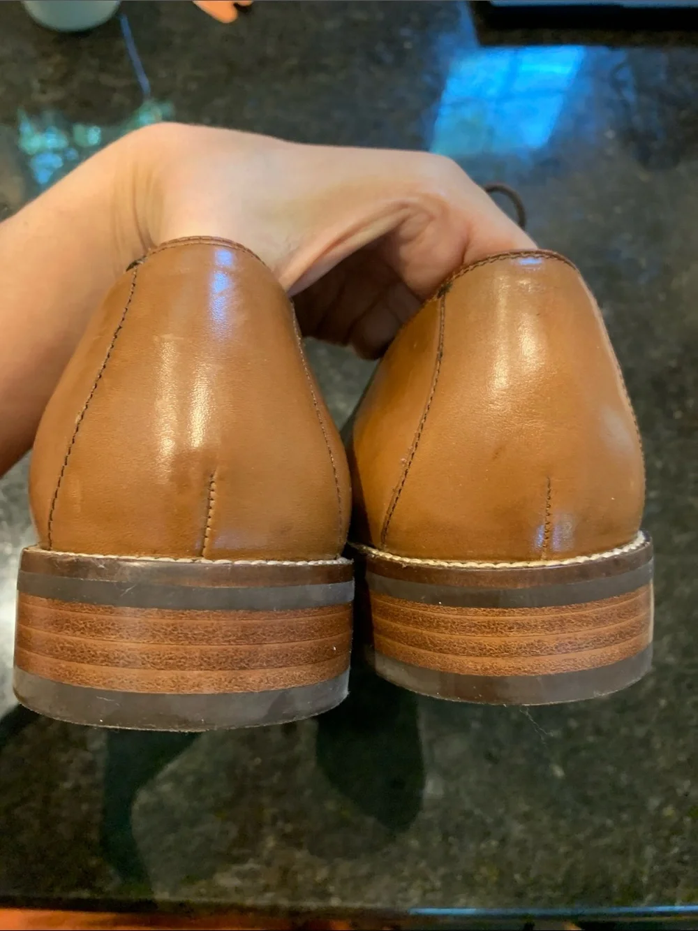 Cole Haan Grand-øs Men's Brown Leather Cap-Toe Lace-Up Dress Shoes
